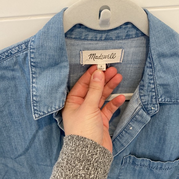 Madewell chambray tie-front top, size S, excellent condition - Picture 2 of 3